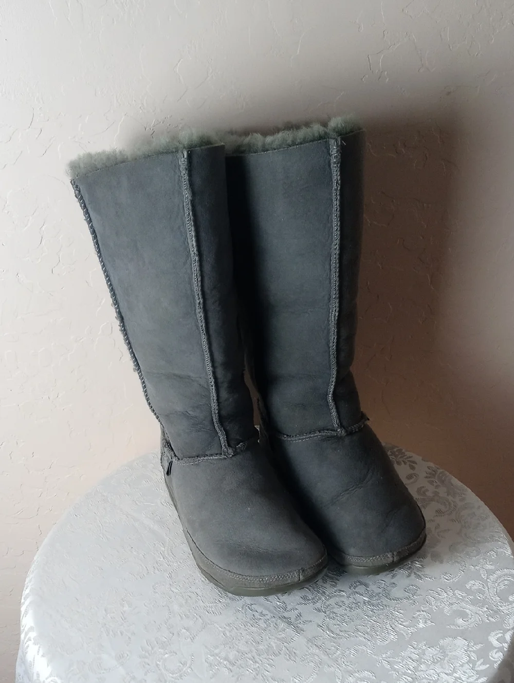 Fitflop Gray Women's Tall Shearling Winter Boots
